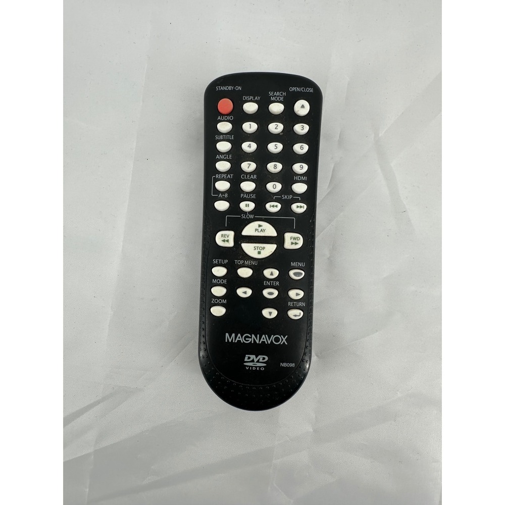 Magnavox NB098 DVD Video Remote Control Black with White Buttons Replacement